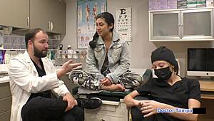 Dr. Tampa conducts entrance physical on Jasmine Rose