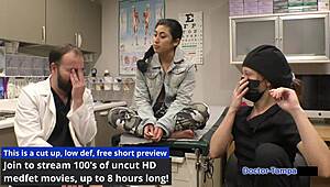 Dr. Tampa conducts entrance physical on Jasmine Rose