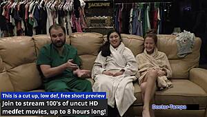 Dr. Tampa conducts entrance physical on Jasmine Rose