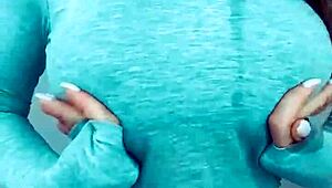 Bimbos engaging in webcam activities with fingering and masturbation