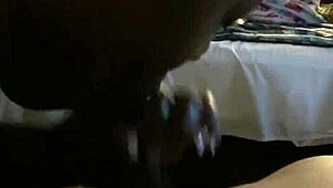 Black sub eagerly swallowing daddy's cum after blowjob.