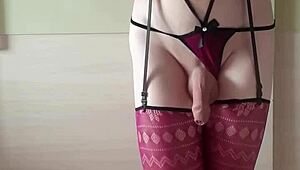 Misr4 in Burgundy Lingerie Close-Up