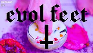 Bia roman gets her sexy feet all messy with licking, toes, gagging, and squirting