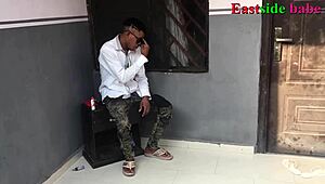 Mature woman supports young lover for doggystyle fucking in uncompleted building