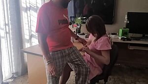 I’m just playin’ with his cock in my dress, oops!