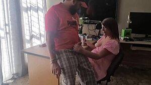 I’m just playin’ with his cock in my dress, oops!