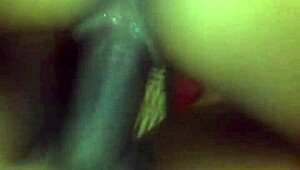 Teen receives huge creampie after riding black cock.