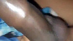 Neighbor gives intense deepthroat blowjob during movie night.