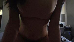 My friend's wife with natural big boobs looks so sexy riding my dick.