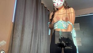 Beautiful ebony girl in doggystyle masturbation