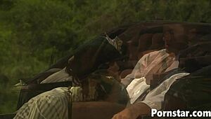 i'm olivia del rio ridin cock outdoors in corset