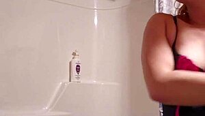 A sneaky video captures me preparing for a relaxing shower in the bathroom.