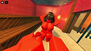 this demon girl seducing me with her hot oiled body in the sauna on roblox