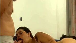 Suspicious husband drills wife's loose pussy with raw creampie passion.