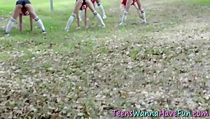 Hot teen 18+ sluts get pounded by big cocks at a wild party with blowjobs and facials.