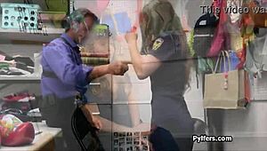 hottie in cop uniform busted and fucked for stealing at work