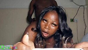 stepmom reacts with shock to facial cumshot after doggystyle pounding. her big boobs and ass take deepthroat from black bbw mother-in-law.