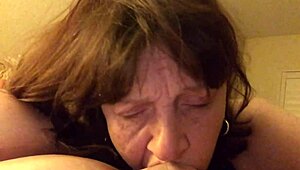 Granny Carmen Delivers Deepthroat Blowjob on Cock in Amateur POV Sucking