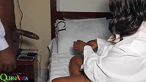 stepmom reacts with shock to facial cumshot after doggystyle pounding. her big boobs and ass take deepthroat from black bbw mother-in-law.