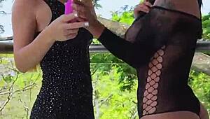 fucking my friend hard on the balcony