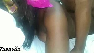 Ebony Amateur Moans Loudly During Intense Blowbang Anal