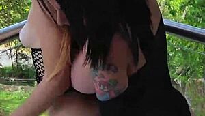 fucking my friend hard on the balcony