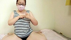 nasty asian housewife with big tits masturbating passionately in her home