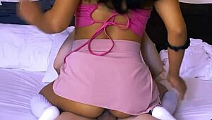 Shy teen 18+ offers her tight vagina to boyfriend's friend for kissing and cum extraction