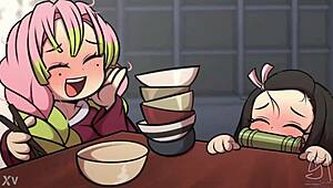 Nezuko's Intense Lesbian Passion With Monster Vagina