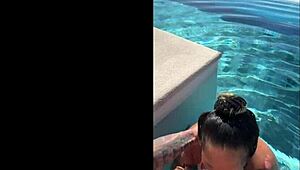 girlfriend gives deepthroat bj at infinity pool in costa rica.