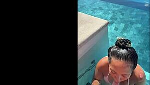 girlfriend gives deepthroat bj at infinity pool in costa rica.