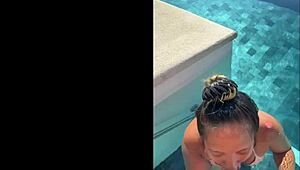 girlfriend gives deepthroat bj at infinity pool in costa rica.