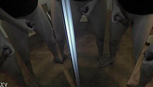 I watch six cocks cum in mirror