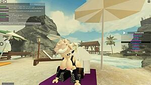 En Roblox se traga polla hasta fondo y monta por corrida