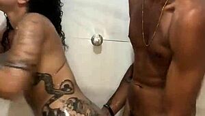 Bathroom encounter with brunette amateur ends quickly