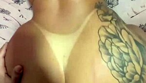 Brazilian wife in lingerie takes a monster cock at home.