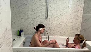 Maya Rose's Bathroom Lesbian Fun!