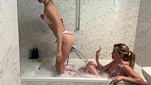 Maya Rose's Bathroom Lesbian Fun!
