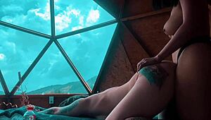 Lesbians Fuck in Costumes at Glamping to Music