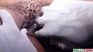 Ebony milf joins corona-themed threesome