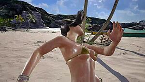 Xiaoyu shines in gold bikini