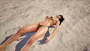 Xiaoyu shines in gold bikini
