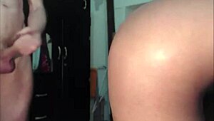 stunning ebony tranny deepthroating her lover in homemade black action