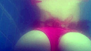 Married woman enjoys underwater sex in pool with cuckold's approval