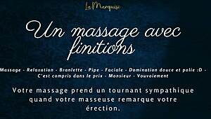 French massage ends with blowjob - want to hear the moans?
