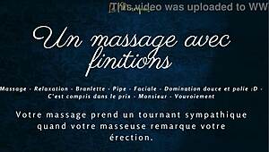 French massage ends with blowjob - want to hear the moans?