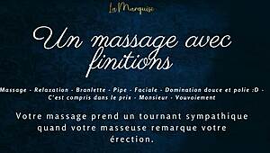 French massage ends with blowjob - want to hear the moans?
