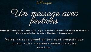 French massage ends with blowjob - want to hear the moans?