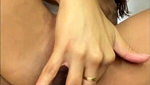 The pretty woman bends over for face fucking, then rides big cock to creampie in her tight pussy