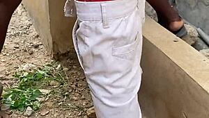 he gave me a hot short fuck with his monster cock outdoor